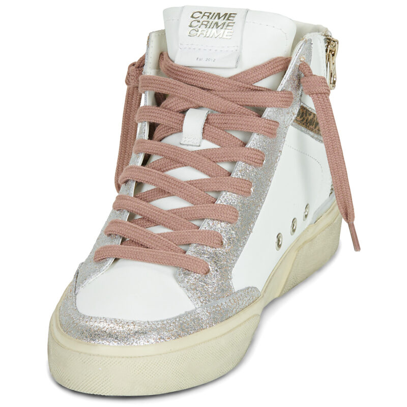 Crime London RECUT HIGH Bianco Sneakers alte Donna - 3