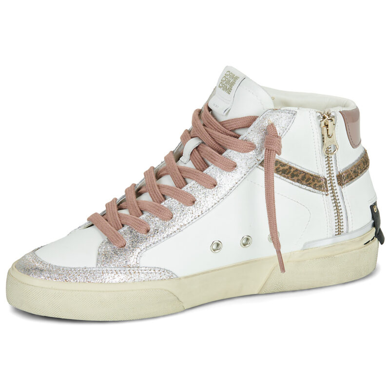 Crime London RECUT HIGH Bianco Sneakers alte Donna - 4