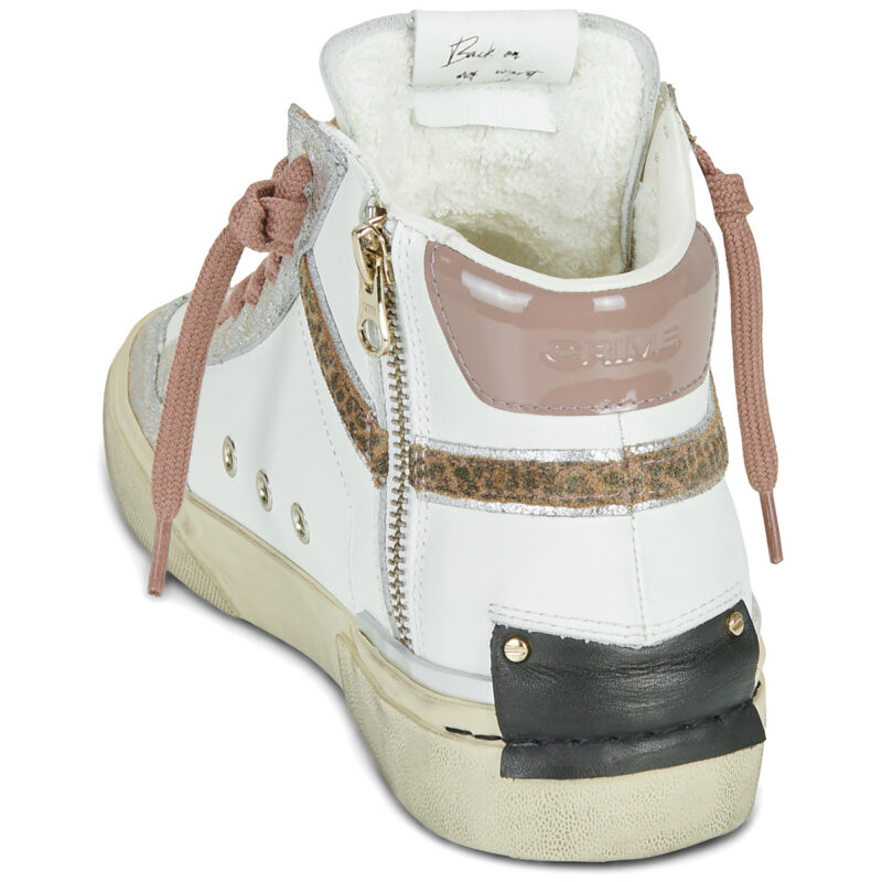Crime London RECUT HIGH Bianco Sneakers alte Donna - 5