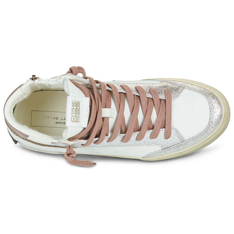 Crime London RECUT HIGH Bianco Sneakers alte Donna - 6