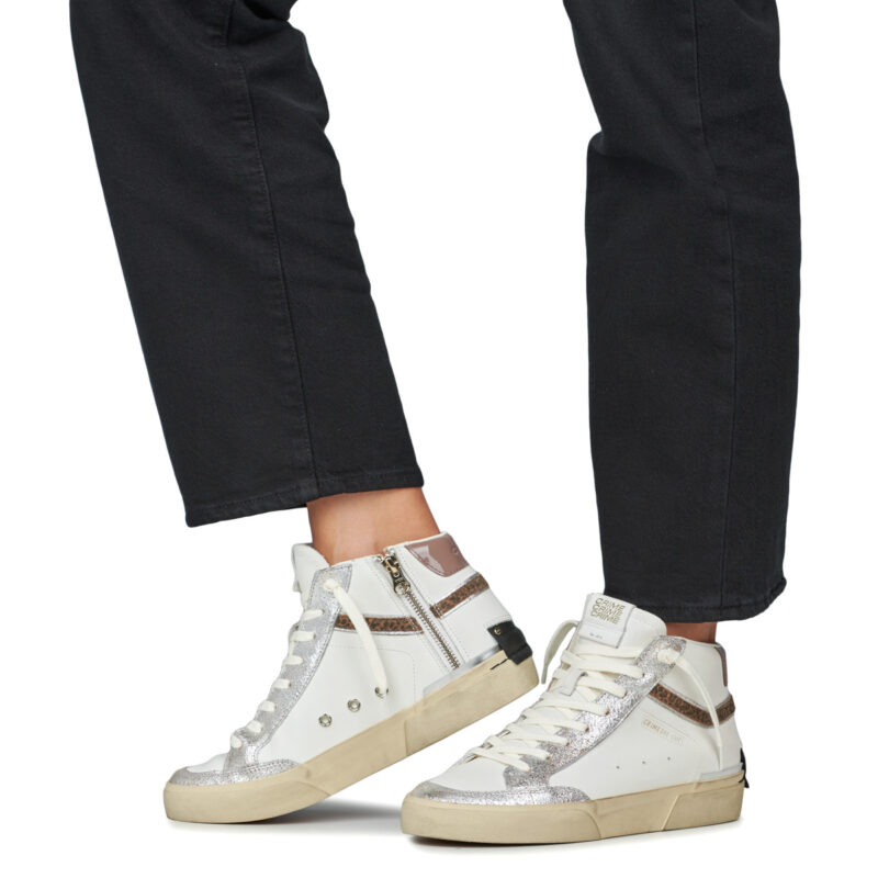 Crime London RECUT HIGH Bianco Sneakers alte Donna - 8