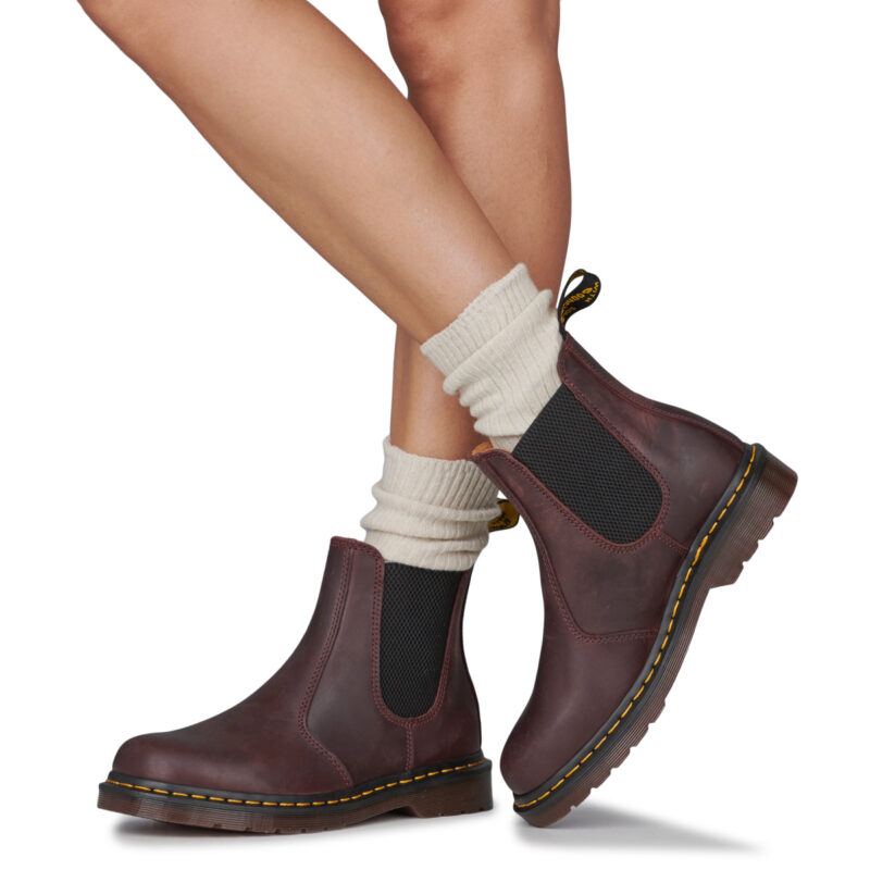 Dr. Martens 2976 YS CHERRY RED CRAZY HORSE Bordeaux Stivaletti Donna - 8