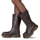 Dr. Martens BUZZ HIGH BOOT DARK BROWN MILLED GLOSS Marrone Stivaletti Donna - 8