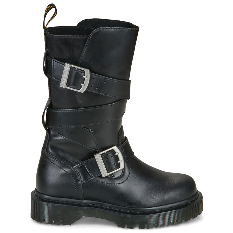 Dr. Martens Anistone Strap High Boot Black Orleans Nero Stivali bassi Donna - 2
