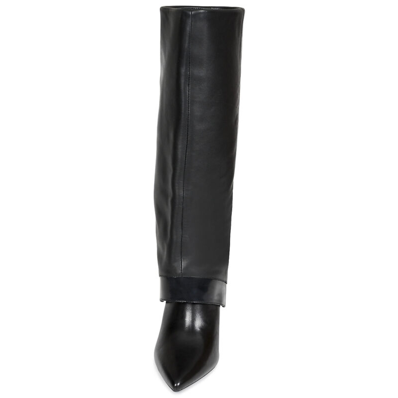 Karl Lagerfeld DEBUTANTE Fold Down Hi Leg Boot Nero Stivali con tacco Donna - 3