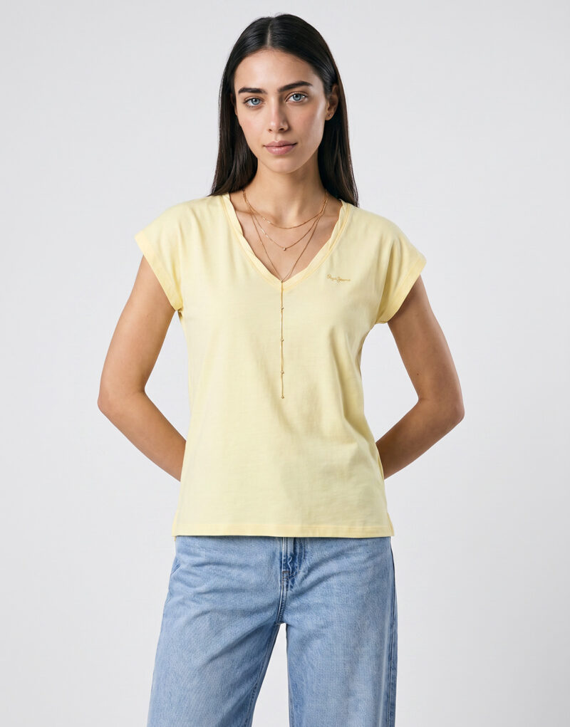 T-shirt Pepe jeans CLOE Giallo T-shirt maniche corte Donna - 2
