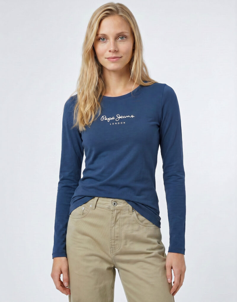 T-shirts a maniche lunghe Pepe jeans NEW VIRGINIA LS N Marine T-shirts a maniche lunghe Donna - 2