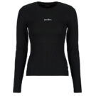 T-shirts a maniche lunghe Guess STAR EMBRO LS CN RIB TOP Nero T-shirts a maniche lunghe Donna - 1