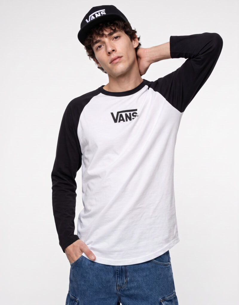 Vans CORE RAGLAN LS TEE Bianco T-shirts a maniche lunghe Uomo - 2