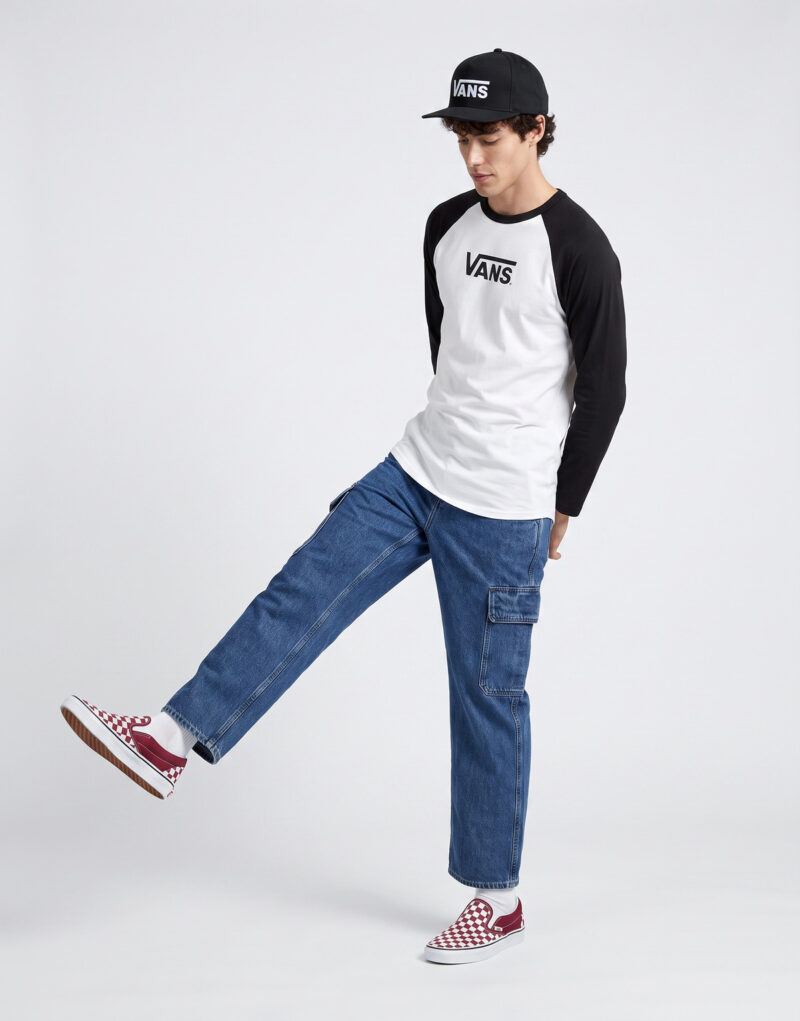 Vans CORE RAGLAN LS TEE Bianco T-shirts a maniche lunghe Uomo - 3