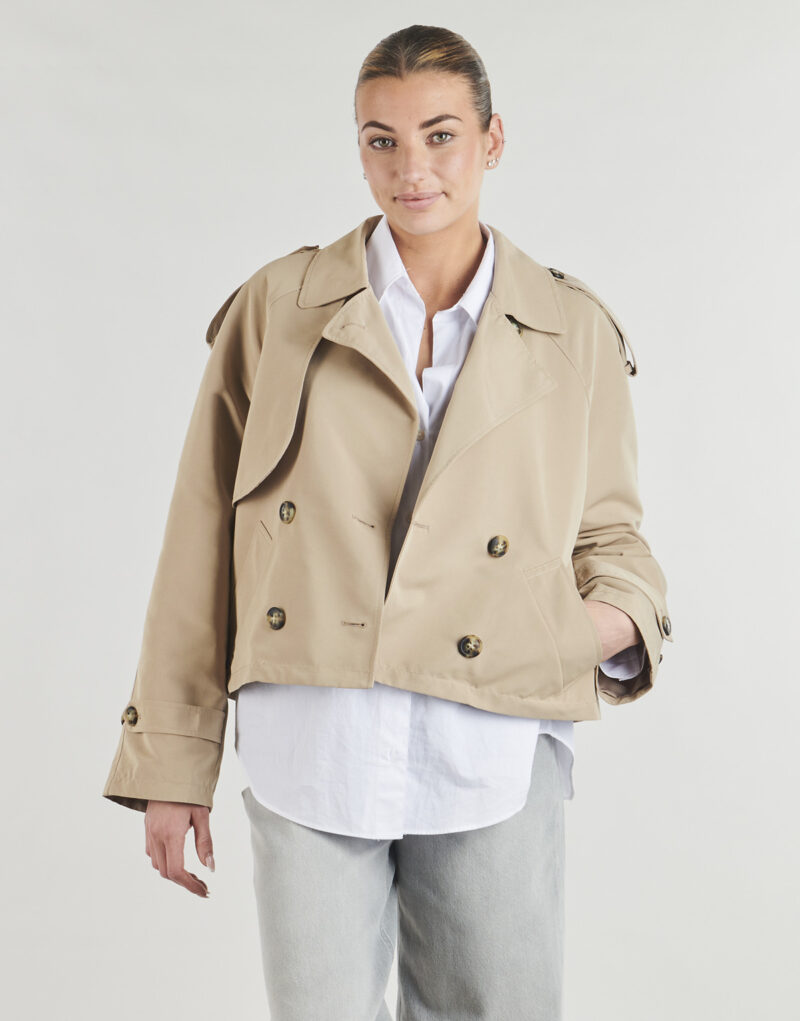 Trench Vero Moda VMCHLOE SHORT TRENCHCOAT Beige Trench Donna - 2