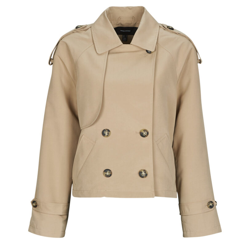 Trench Vero Moda VMCHLOE SHORT TRENCHCOAT Beige Trench Donna - 1