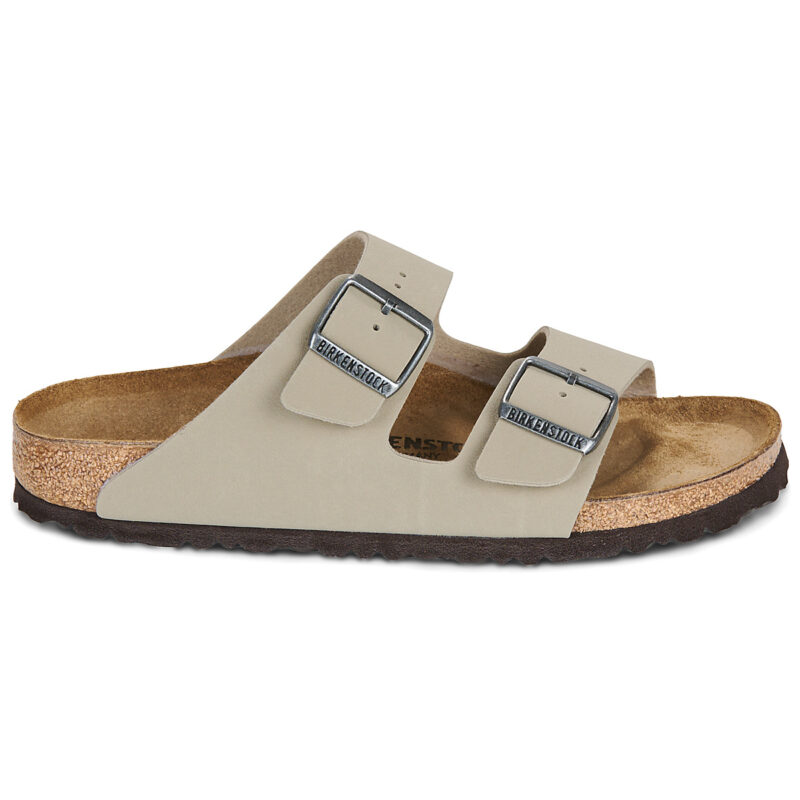 BIRKENSTOCK Arizona Birko-flor / Khaki / Black / Brown / Narrow Beige Women's Clog - 2