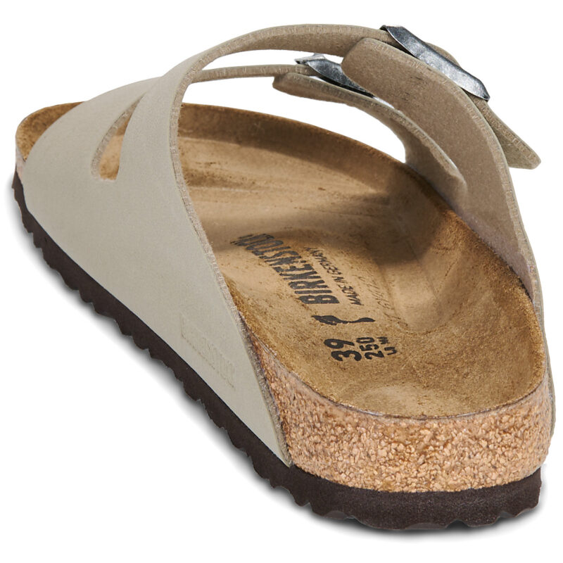 BIRKENSTOCK Arizona Birko-flor / Khaki / Black / Brown / Narrow Beige Women's Clog - 5