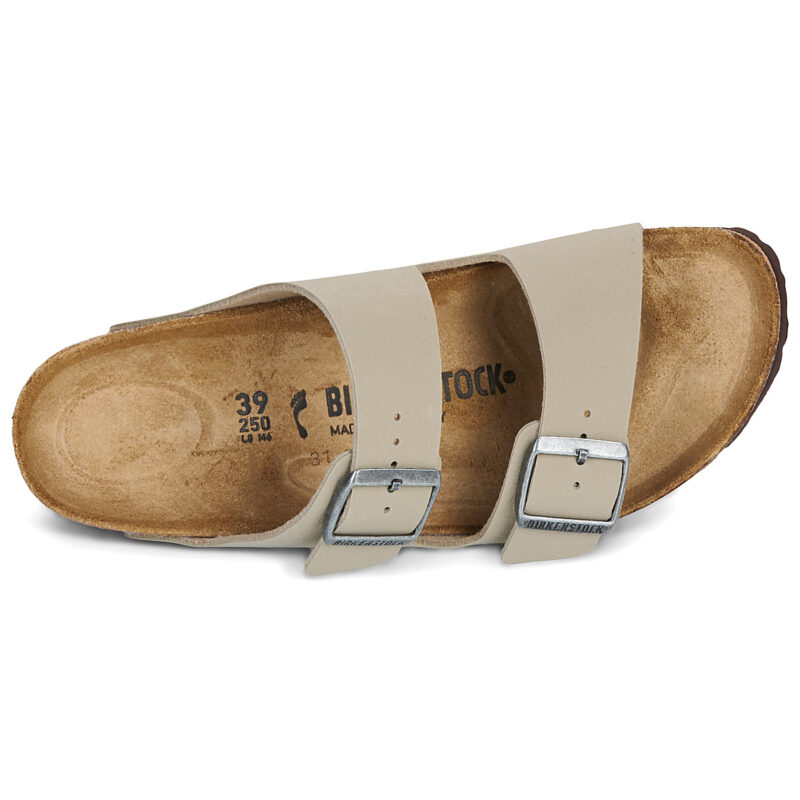 BIRKENSTOCK Arizona Birko-flor / Khaki / Black / Brown / Narrow Beige Women's Clog - 6