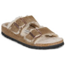 BIRKENSTOCK Arizona Shearling Suede / Shearling / Nero / Tea / Stretto Marrone Ciabatta Donna - 1