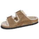 BIRKENSTOCK Arizona Shearling Suede / Shearling / Nero / Tea / Stretto Marrone Ciabatta Donna - 4