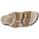 BIRKENSTOCK Arizona Shearling Suede / Shearling / Nero / Tea / Stretto Marrone Ciabatta Donna - 6