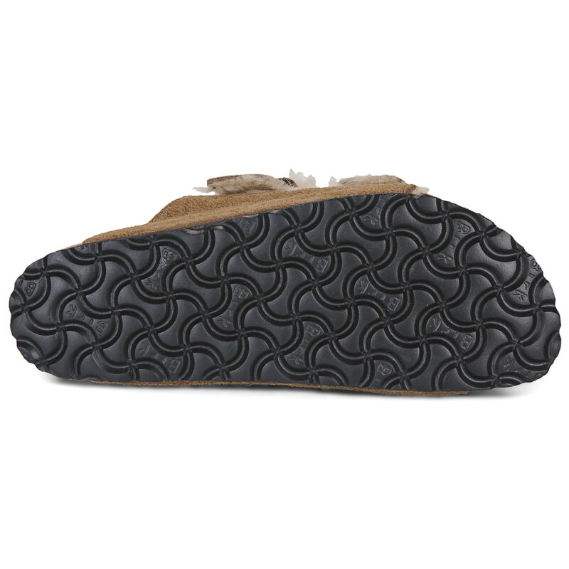 BIRKENSTOCK Arizona Shearling Suede / Shearling / Nero / Tea / Stretto Marrone Ciabatta Donna - 7