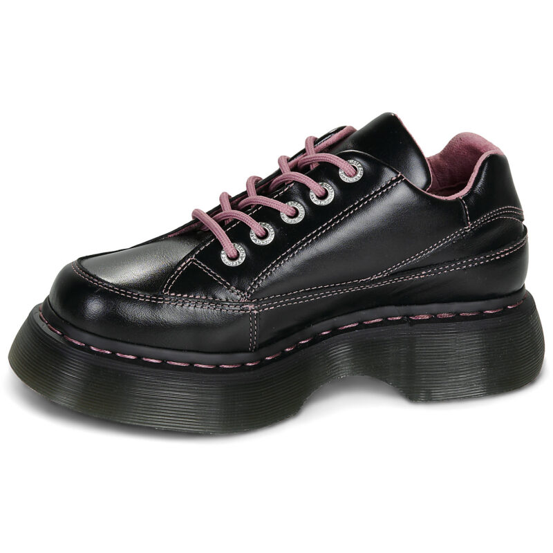 Dr. Martens BUZZ 5 EYE SHOE BLACK MILLED GLOSS Nero Derby Donna - 4