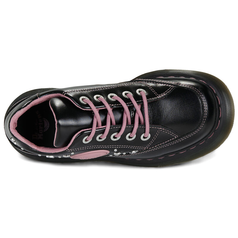 Dr. Martens BUZZ 5 EYE SHOE BLACK MILLED GLOSS Nero Derby Donna - 6