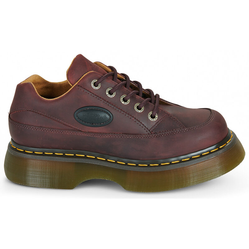 Dr. Martens BUZZ 5 EYE SHOE CHERRY RED CRAZY HORSE Bordeaux Derby Donna - 2