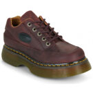 Dr. Martens BUZZ 5 EYE SHOE CHERRY RED CRAZY HORSE Bordeaux Derby Donna - 1