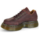 Dr. Martens BUZZ 5 EYE SHOE CHERRY RED CRAZY HORSE Bordeaux Derby Donna - 4