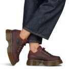 Dr. Martens BUZZ 5 EYE SHOE CHERRY RED CRAZY HORSE Bordeaux Derby Donna - 8
