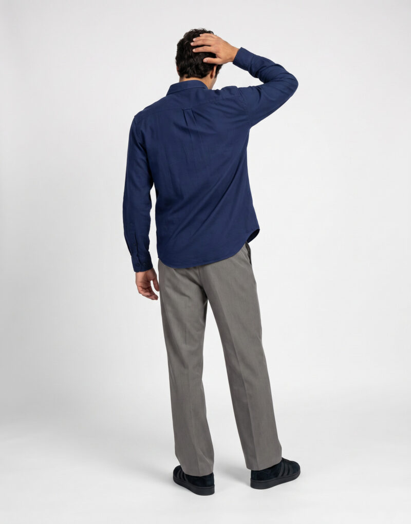 Lacoste Chemise en flanelle de coton regular fit Marine Camicia a maniche lunghe Uomo - 4