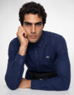 Lacoste Chemise en flanelle de coton regular fit Marine Camicia a maniche lunghe Uomo - 5