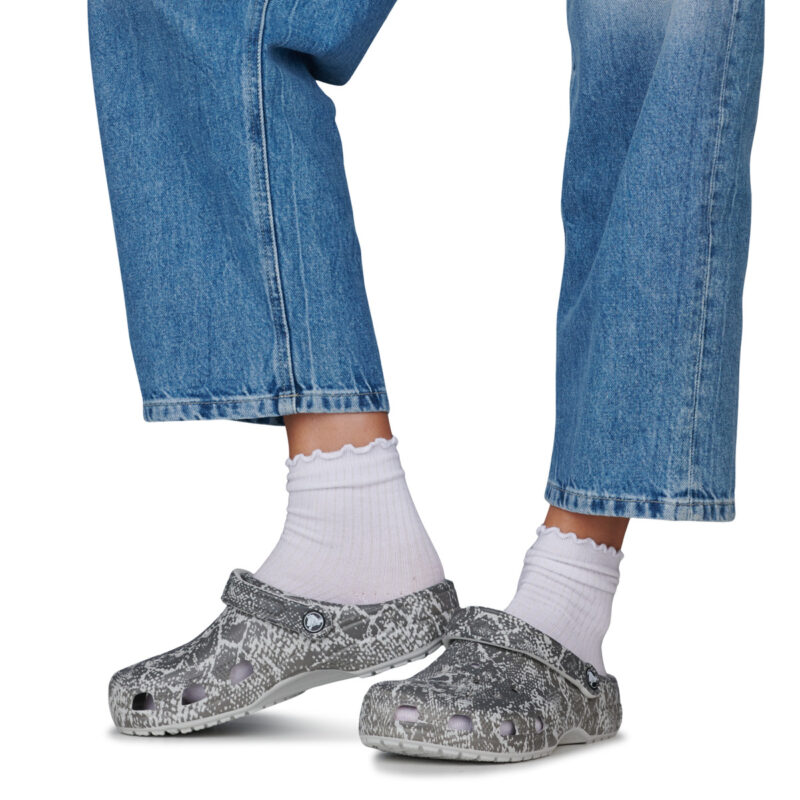 Crocs Classic Pop Animal Clog Grigio Zoccoli Donna - 8