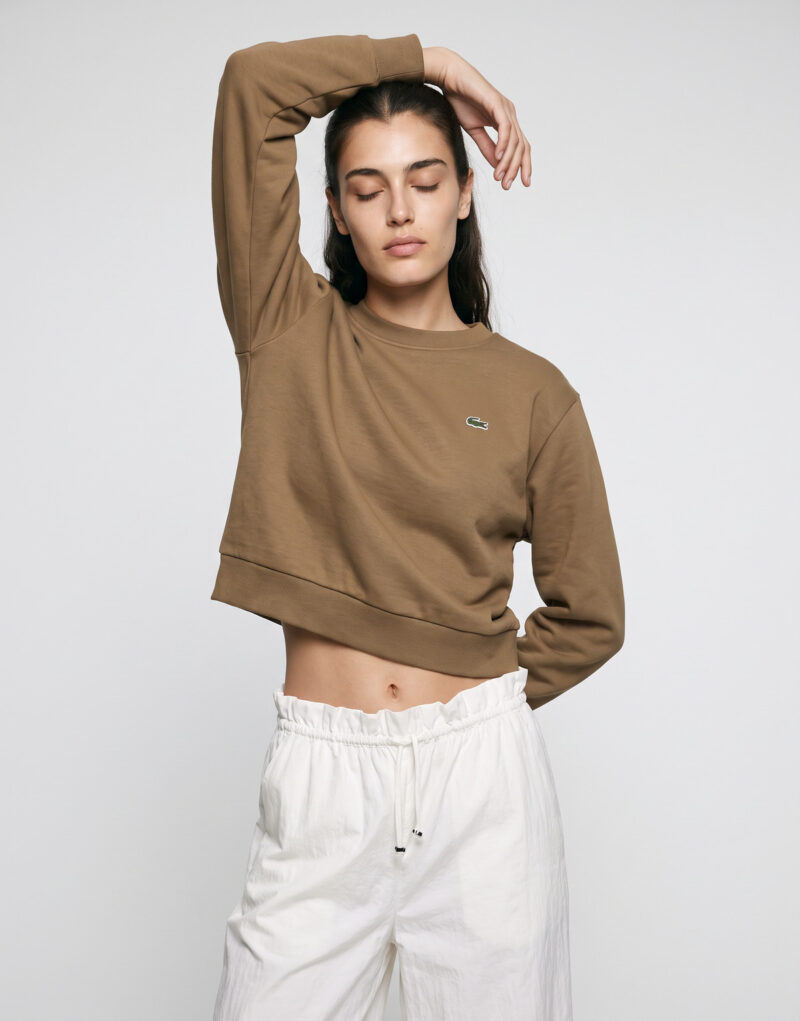 Lacoste Sweatshirt col rond en molleton Beige Felpa Abbigliamento - 2