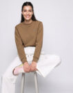 Lacoste Sweatshirt col rond en molleton Beige Felpa Abbigliamento - 5