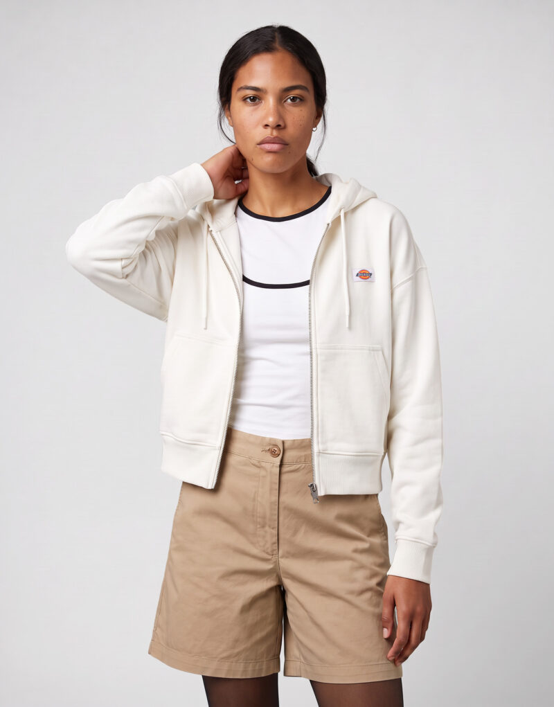 Dickies OAKPORT ZIPPED HOODIE W Bianco Felpa con cappuccio Abbigliamento - 2