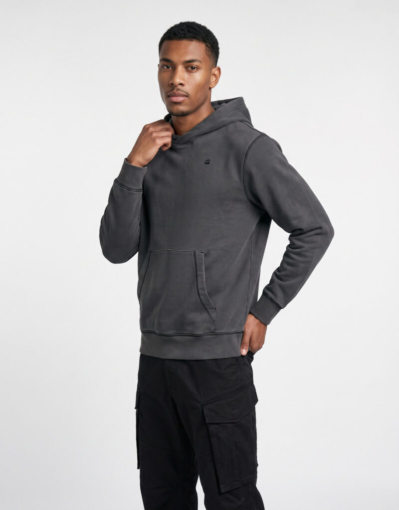 G-Star Raw UNIT WASHED HDD SW LS Nero Felpa con cappuccio Abbigliamento - 2