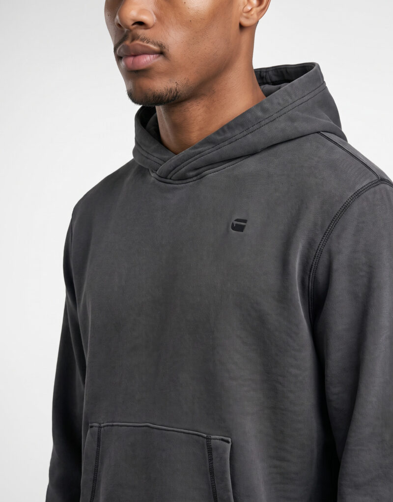 G-Star Raw UNIT WASHED HDD SW LS Nero Felpa con cappuccio Abbigliamento - 5