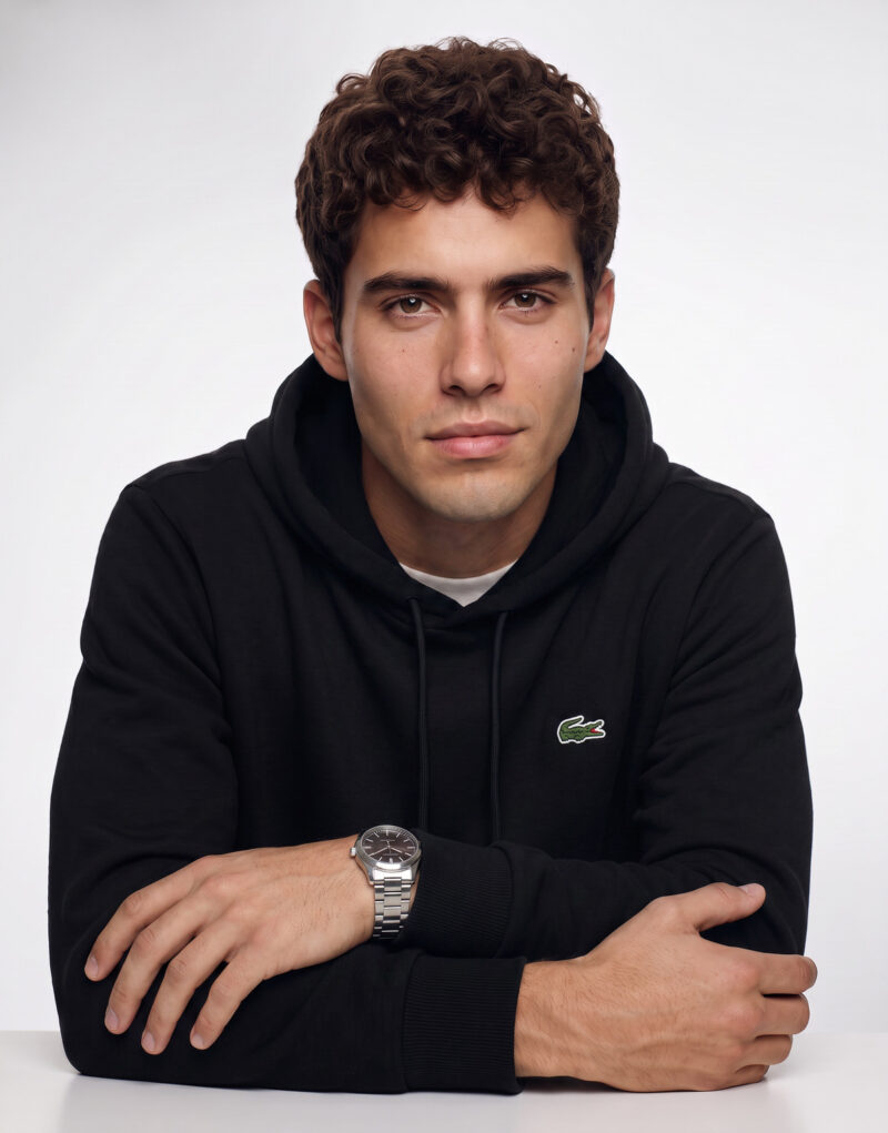 Lacoste Sweatshirt à capuche en molleton Nero Felpa con cappuccio Abbigliamento - 5