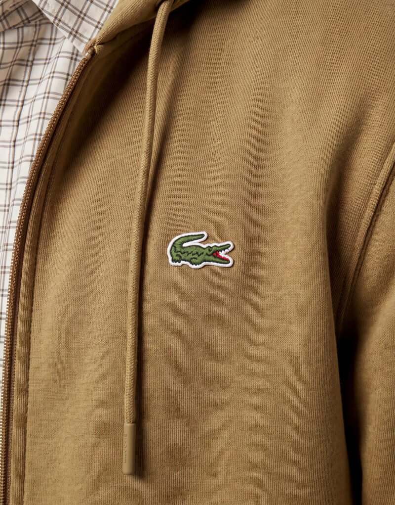 Lacoste Sweatshirt zippé à capuche en molleton Beige Felpa con cappuccio Abbigliamento - 5