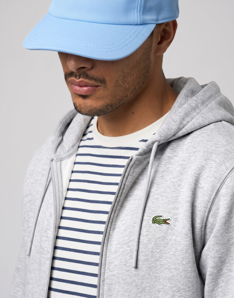 Lacoste Sweatshirt zippé à capuche en molleton Grigio Felpa con cappuccio Abbigliamento - 5