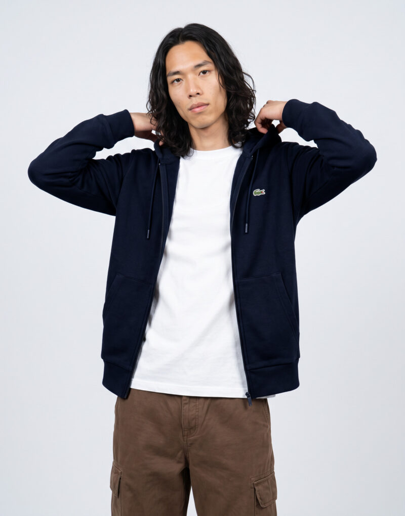 Lacoste Sweatshirt zippé à capuche en molleton Marine Felpa con cappuccio Abbigliamento - 2