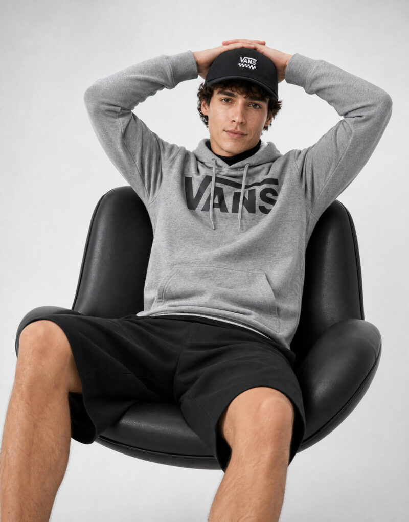 Vans CLASSIC VANS PO Grigio Felpa con cappuccio Abbigliamento - 2