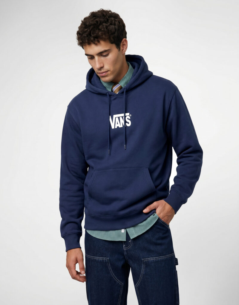 Vans STRETCH LOGO PULLOVER Marine Felpa con cappuccio Abbigliamento - 2