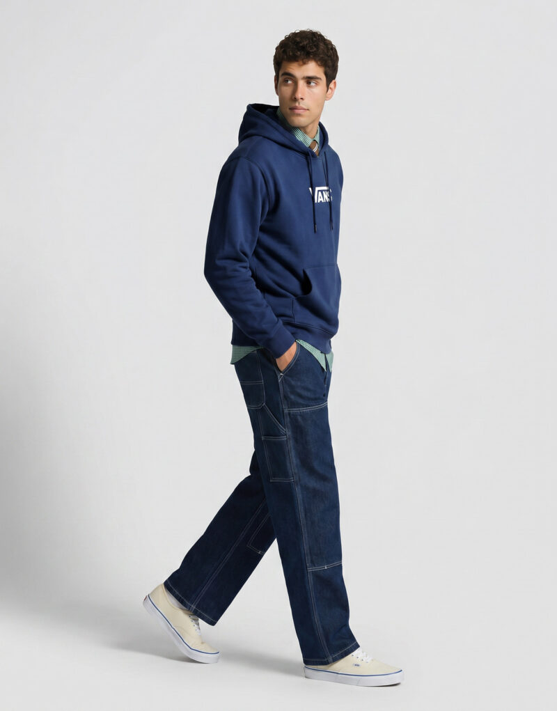 Vans STRETCH LOGO PULLOVER Marine Felpa con cappuccio Abbigliamento - 3