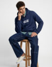Vans STRETCH LOGO PULLOVER Marine Felpa con cappuccio Abbigliamento - 5