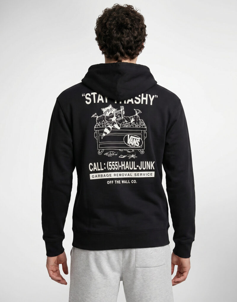 Vans TRASHY PULLOVER Nero Felpa con cappuccio Abbigliamento - 4