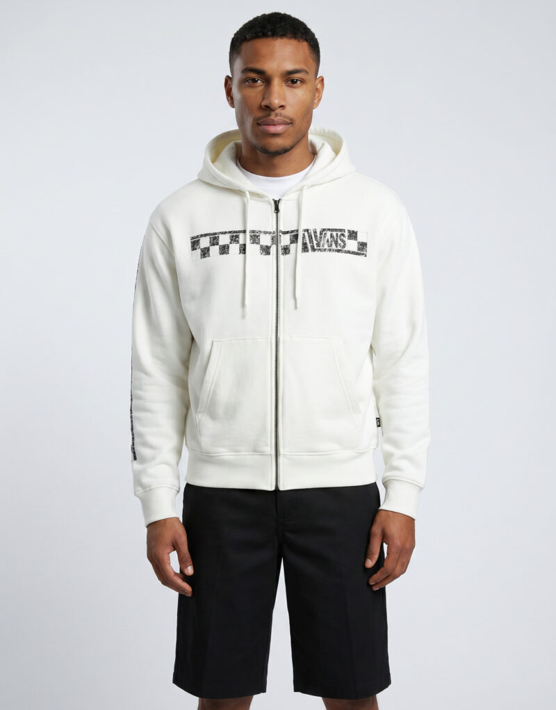 Vans VANS RACING FULL ZIP Bianco Felpa con cappuccio Abbigliamento - 2