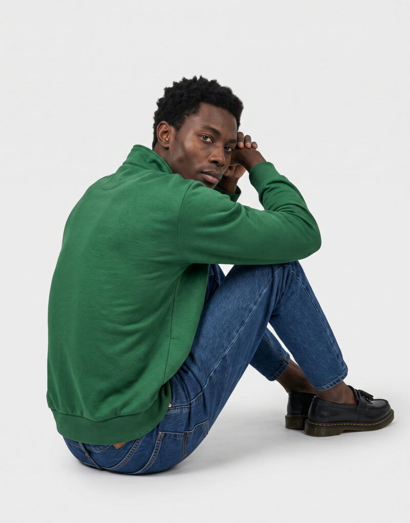 Lacoste Sweatshirt col zipp&eacute; en molleto Verde Felpa Abbigliamento - 4