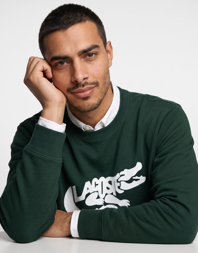 Lacoste Sweatshirt en molleton imprimé Verde Felpa Abbigliamento - 5