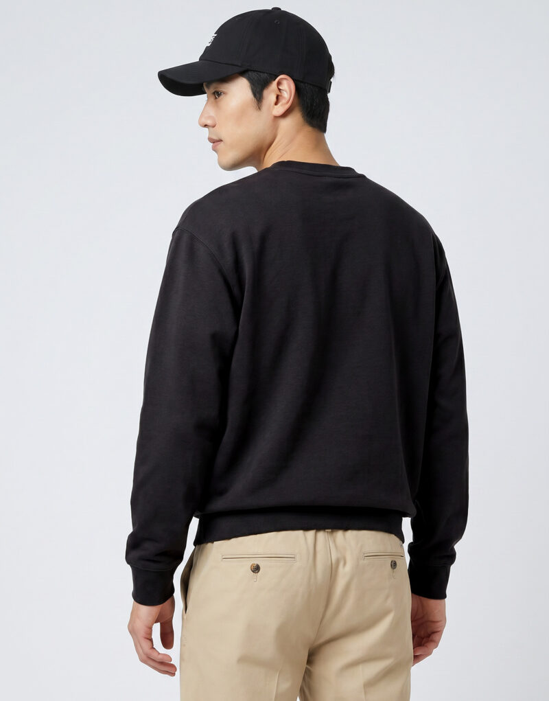Vans LEFT CHEST CREW Nero Felpa Abbigliamento - 4